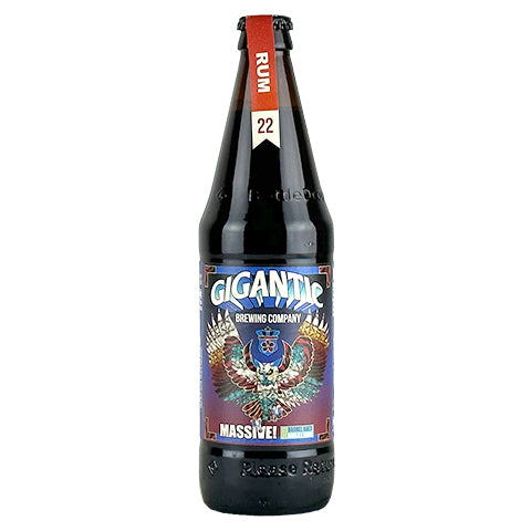Gigantic Massive! Rum Barrel-Aged Barley Wine (2022) by Gigantic Brewing Co, beer label