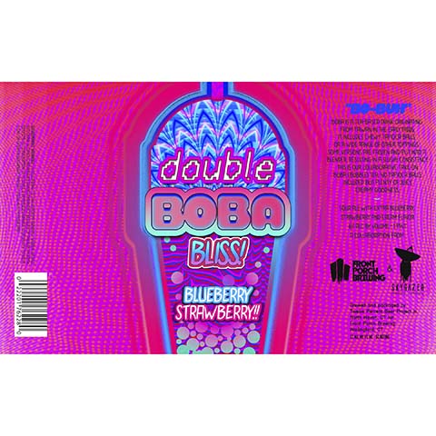 Front Porch Double Boba Bliss Blueberry Strawberry Sour Ale by Front Porch Brewing, beer label