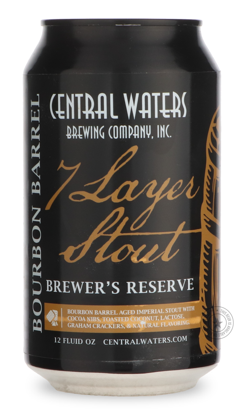 Brewer’s Reserve 7 Layer Stout by Central Waters Brewing Co, beer label