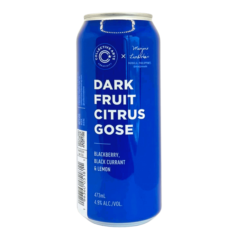 Brewing Dark Fruit Citrus Gose by Collective Arts Brewing, beer label
