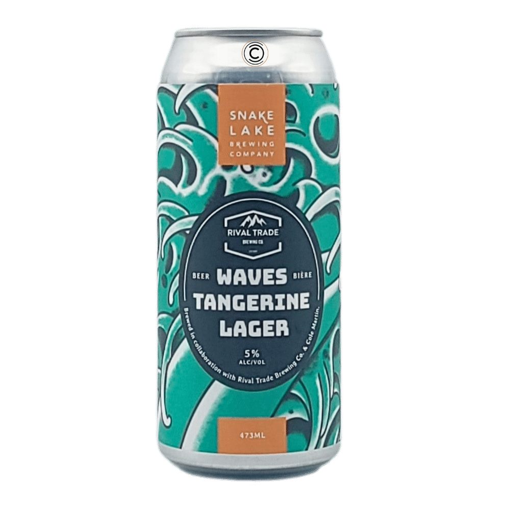 Waves Lager by Snake Lake Brewing Company, beer label