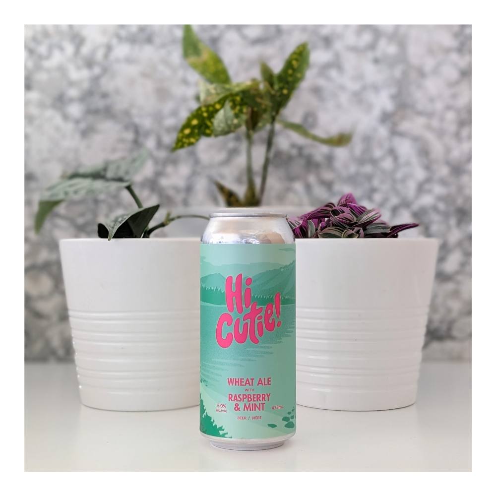 Hi Cutie Raspberry & Mint Wheat Ale by Born Brewing Co., beer label
