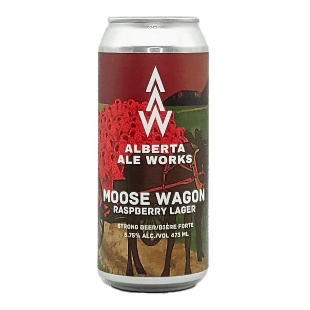 Chinchaga Moose Wagon Raspberry Lager by Alberta Ale Works, beer label