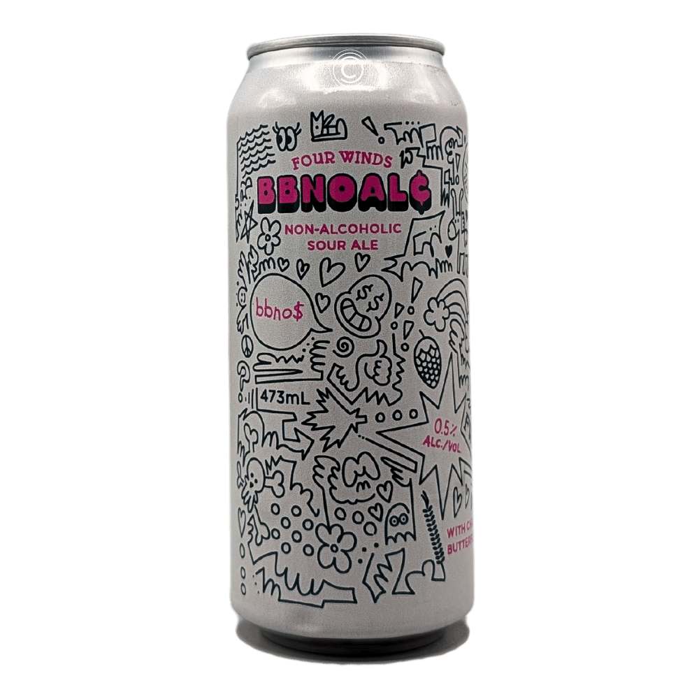 Co. BBNOALC (BBNO$ Collab) Non-Alcoholic Sour by Four Winds Brewing, beer label