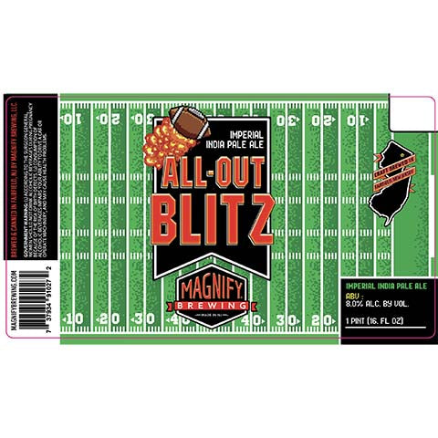 Magnify All-Out Blitz Imperial IPA by Magnify Brewing Company, beer label