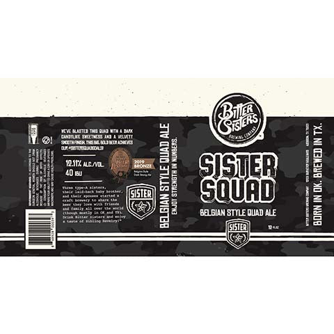Bitter Sisters Sister Squad Ale by Bitter Sisters Brewing Company, beer label