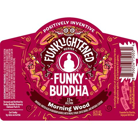 Funky Buddha Funklightened Morning Wood Imperial Porter by Funky Buddha Brewery, beer label