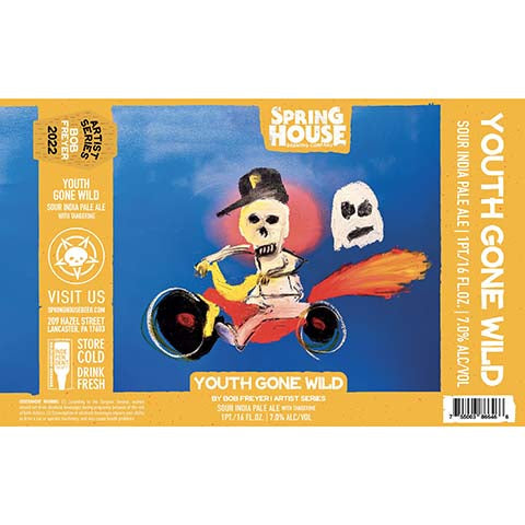 Spring House Youth Gone Wild Sour IPA by Spring House Brewery, beer label