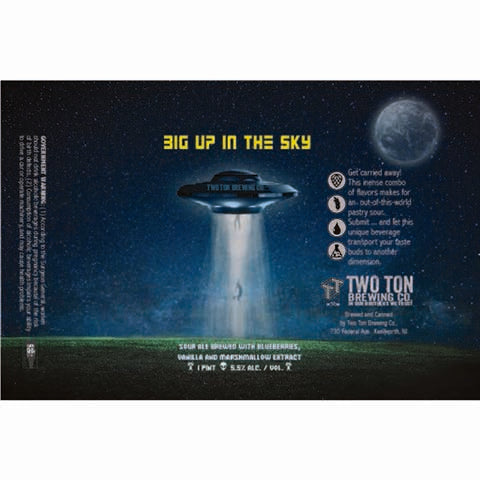 Two Ton Big Up in the Sky Sour Ale by Two Ton Brewing, beer label
