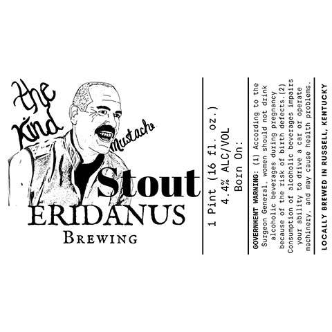 Eridanus The Kind Mustache Stout by Eridanus Brewing, beer label