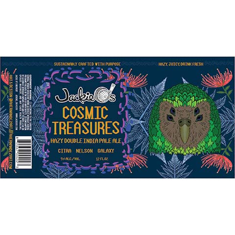 Jackie O's Cosmic Treasures Hazy DIPA by Jackie O's Pub & Brewery, beer label