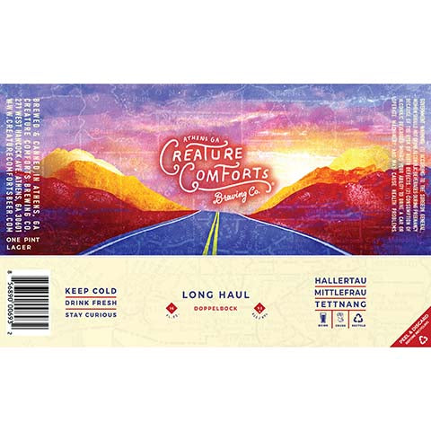 Creature Comforts Long Haul by Creature Comforts Brewing Co., beer label