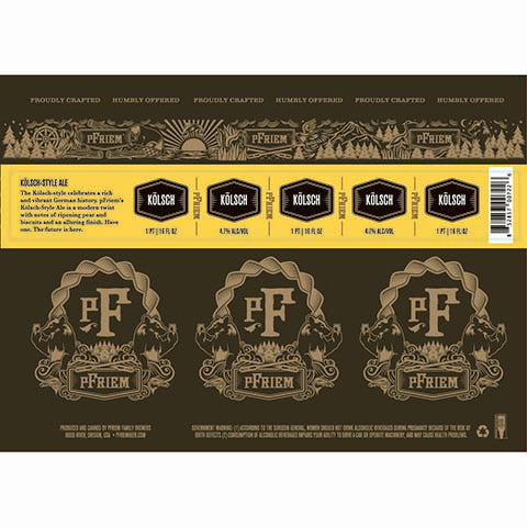 pFriem Kolsch Ale by PFriem Family Brewers, beer label