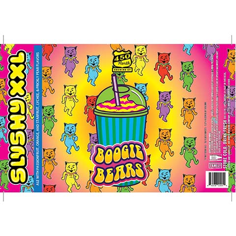 450 North Boogie Bears Slushy XXL Sour Ale by 450 North Brewing Company, beer label