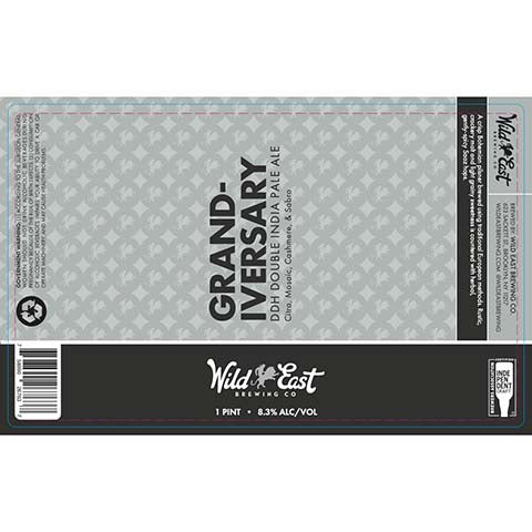 Grand-Iversary DDH DIPA by Wild East Brewing Co, beer label