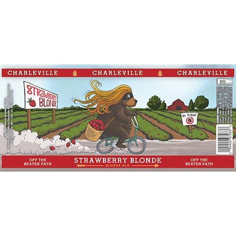 Charleville Strawberry Blonde Ale by Charleville Vineyard & Microbrewery, beer label