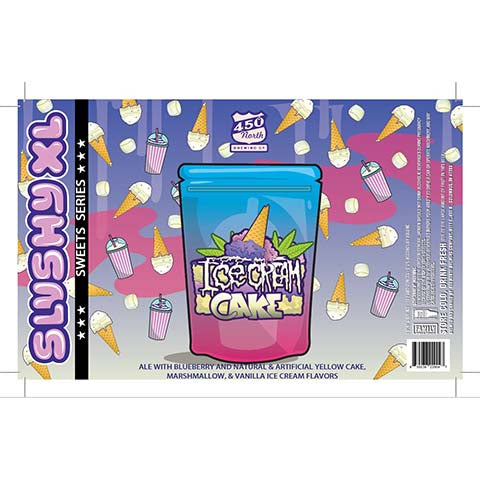 450 North Slushy XL Ice Cream Cake Sour by 450 North Brewing Company, beer label