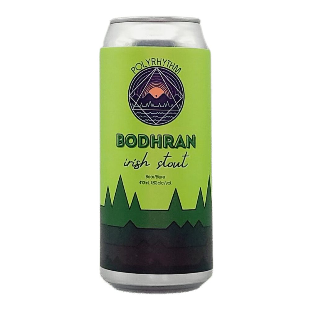 Bodhran Irish Stout by Polyrhythm Brewing, beer label