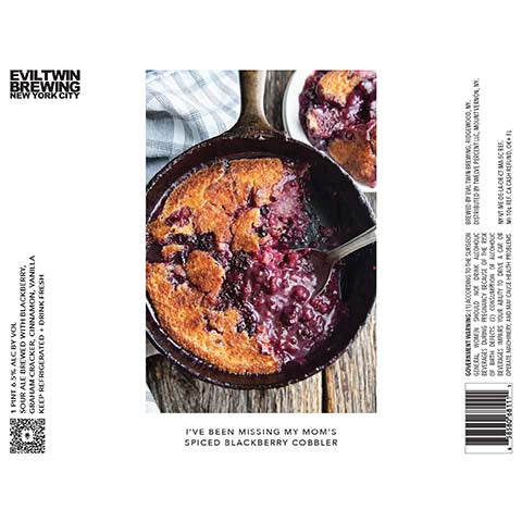 Evil Twin I've Been Missing My Mom's Spiced Blackberry Cobbler Sour by Evil Twin Brewing, beer label