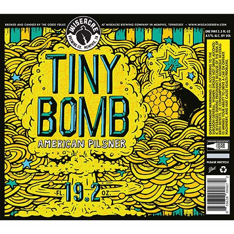 Wiseacre Tiny Bomb American Pilsner by Wiseacre Brewing Co, beer label