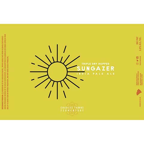Charles Towne Fermentory TDH Sungazer IPA by Charles Towne Fermentory, beer label