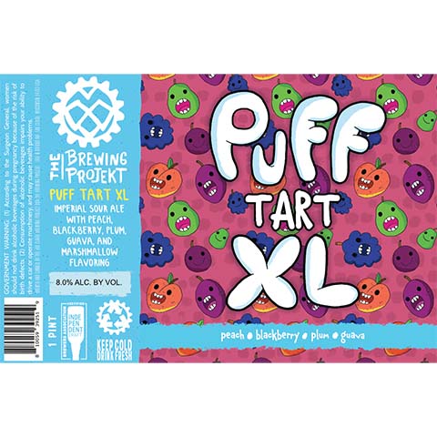 The Brewing Projekt Puff Tart XL (peach, blackberry, plum, guava) by The Brewing Projekt, beer label