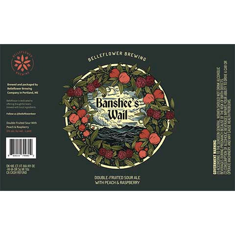 Belleflower Banshee's Wail Sour by Belleflower Brewing, beer label