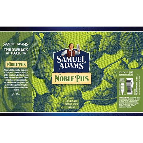Samuel Adams Noble Pils Lager by Samuel Adams, beer label