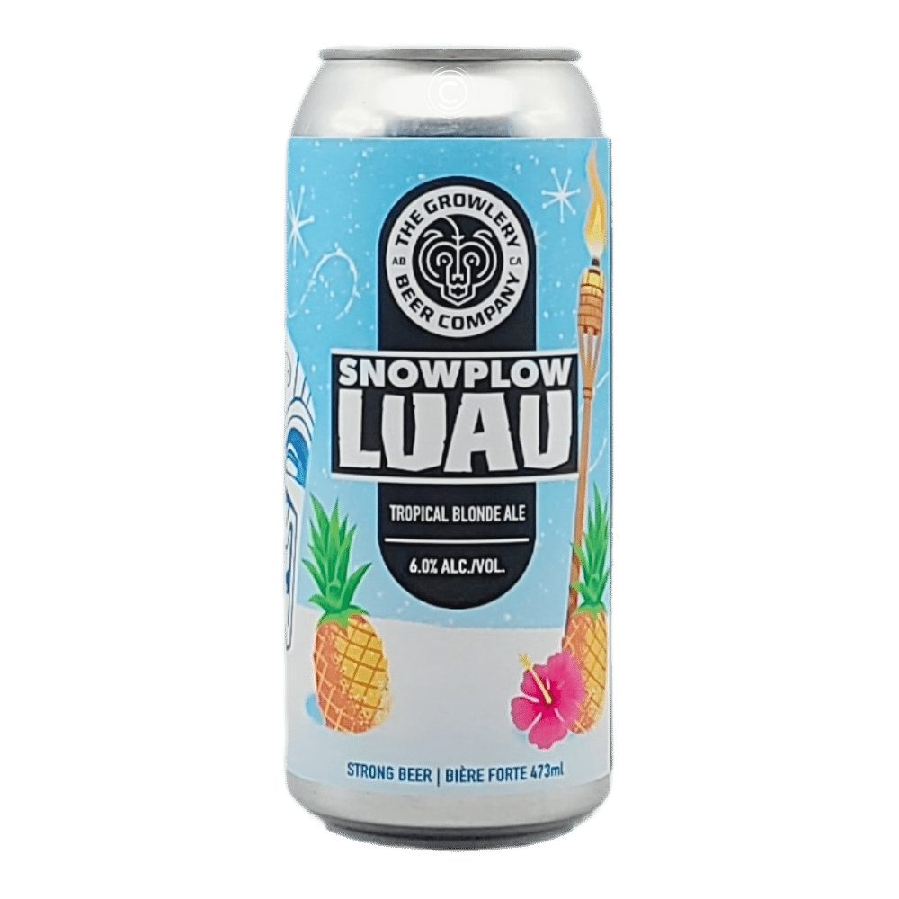 Snowplow Luau Tropical Blonde Ale by The Growlery Beer Co., beer label
