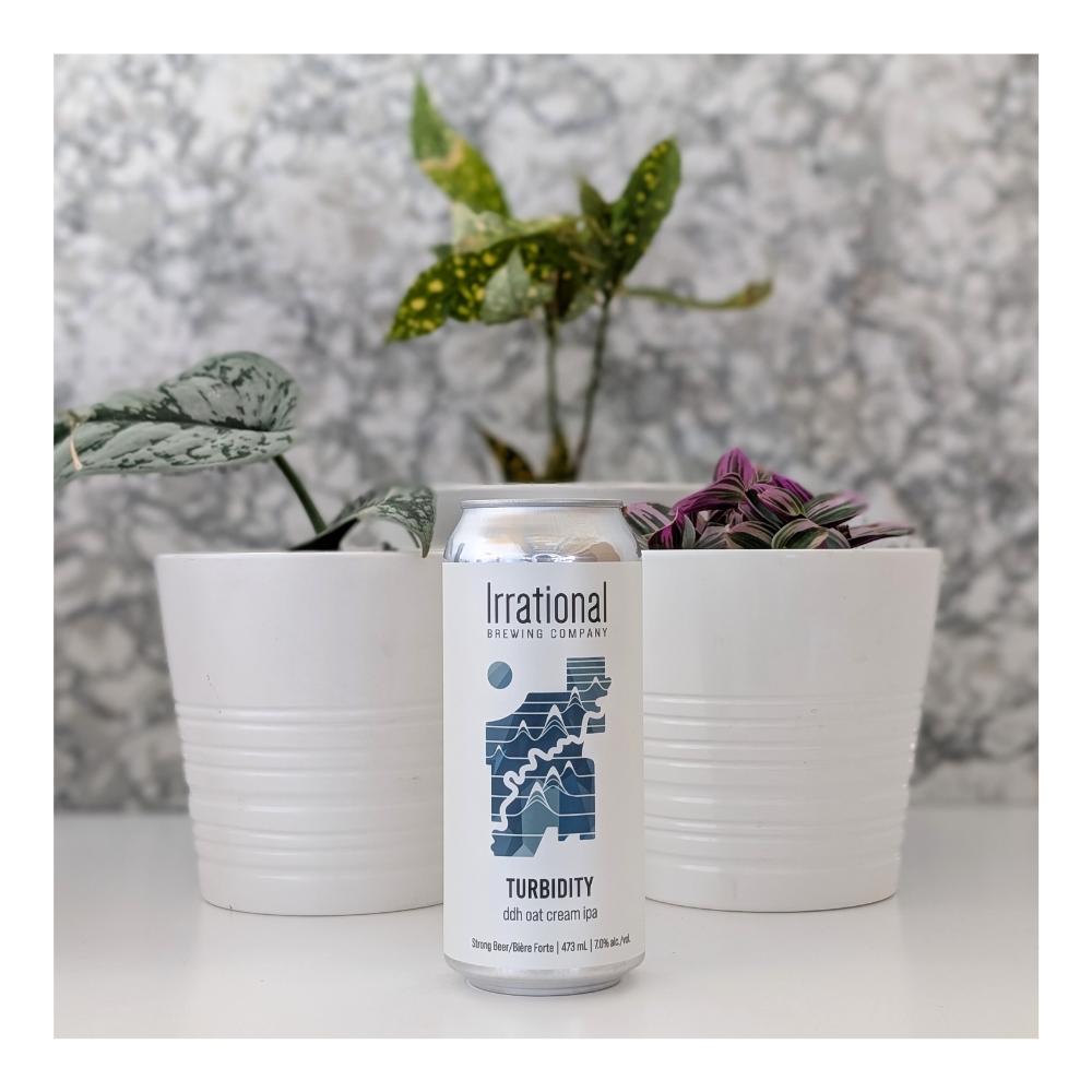 Turbidity Double Dry Hopped Oat Cream IPA by Irrational Brewing Company, beer label