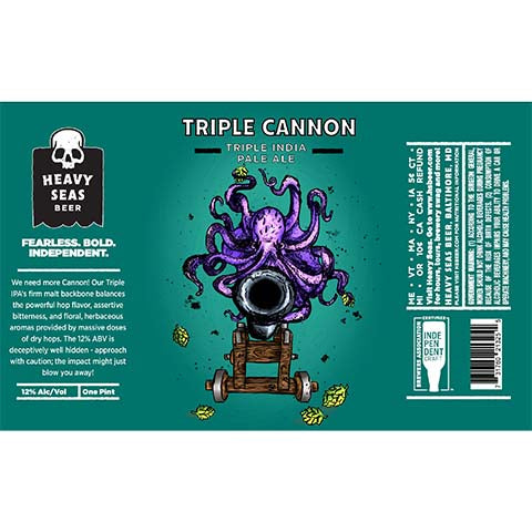 Heavy Seas Triple Cannon TIPA by Heavy Seas Beer, beer label