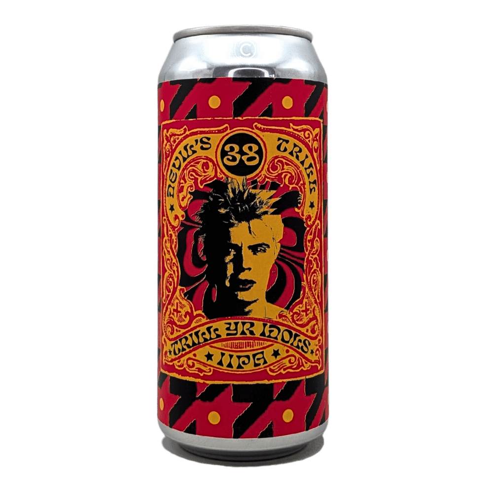 Devil's Trill 38- TRILL YR IDOLS Hazy Double IPA by Blood Brothers Brewing, beer label