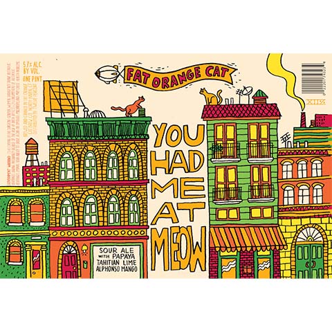 Fat Orange Cat You Had Me At Meow Sour by Fat Orange Cat Brew Co, beer label