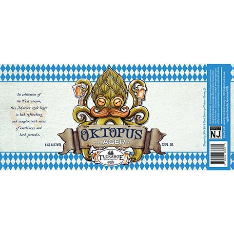 Tuckahoe Oktopus Lager by Tuckahoe Brewing Co, beer label