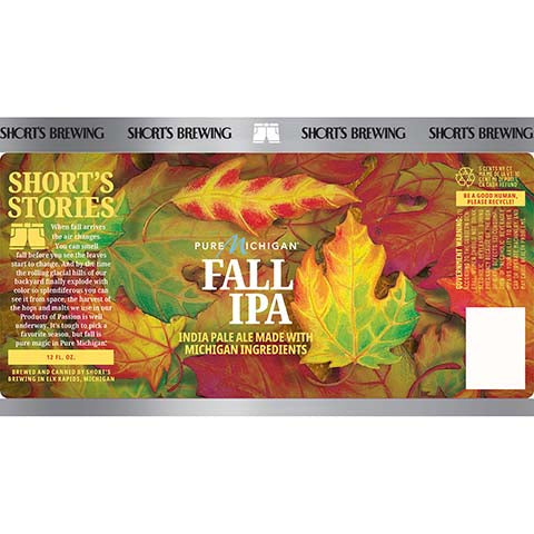 Short's Fall IPA by Short's Brewing Co, beer label