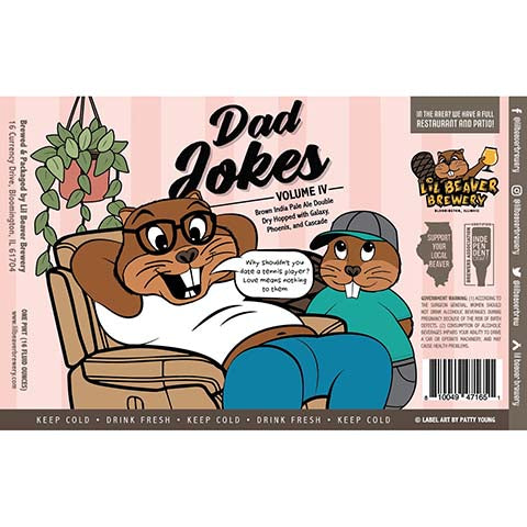 Lil Beaver Dad Jokes Volume IV Brown IPA by Lil Beaver Brewery, beer label