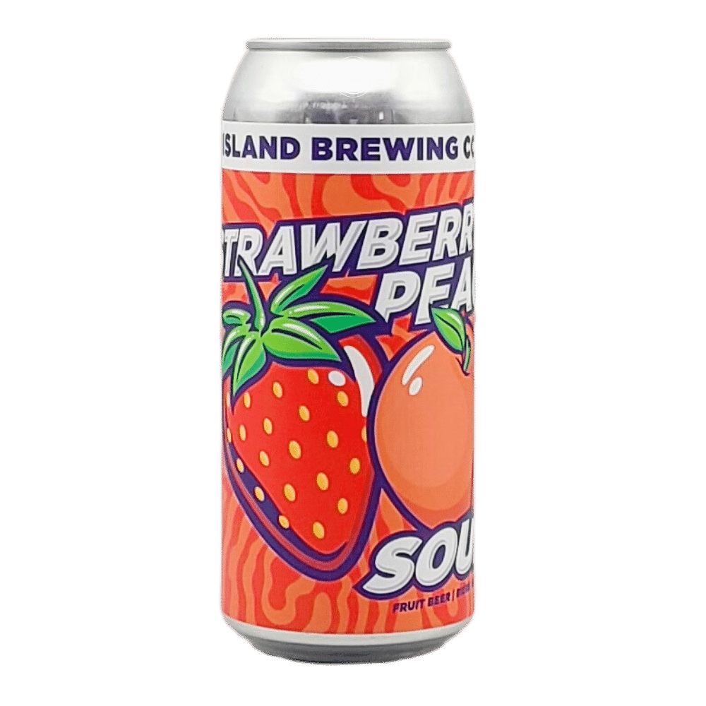 Strawberry Peach Sour by Dog Island Brewing, beer label