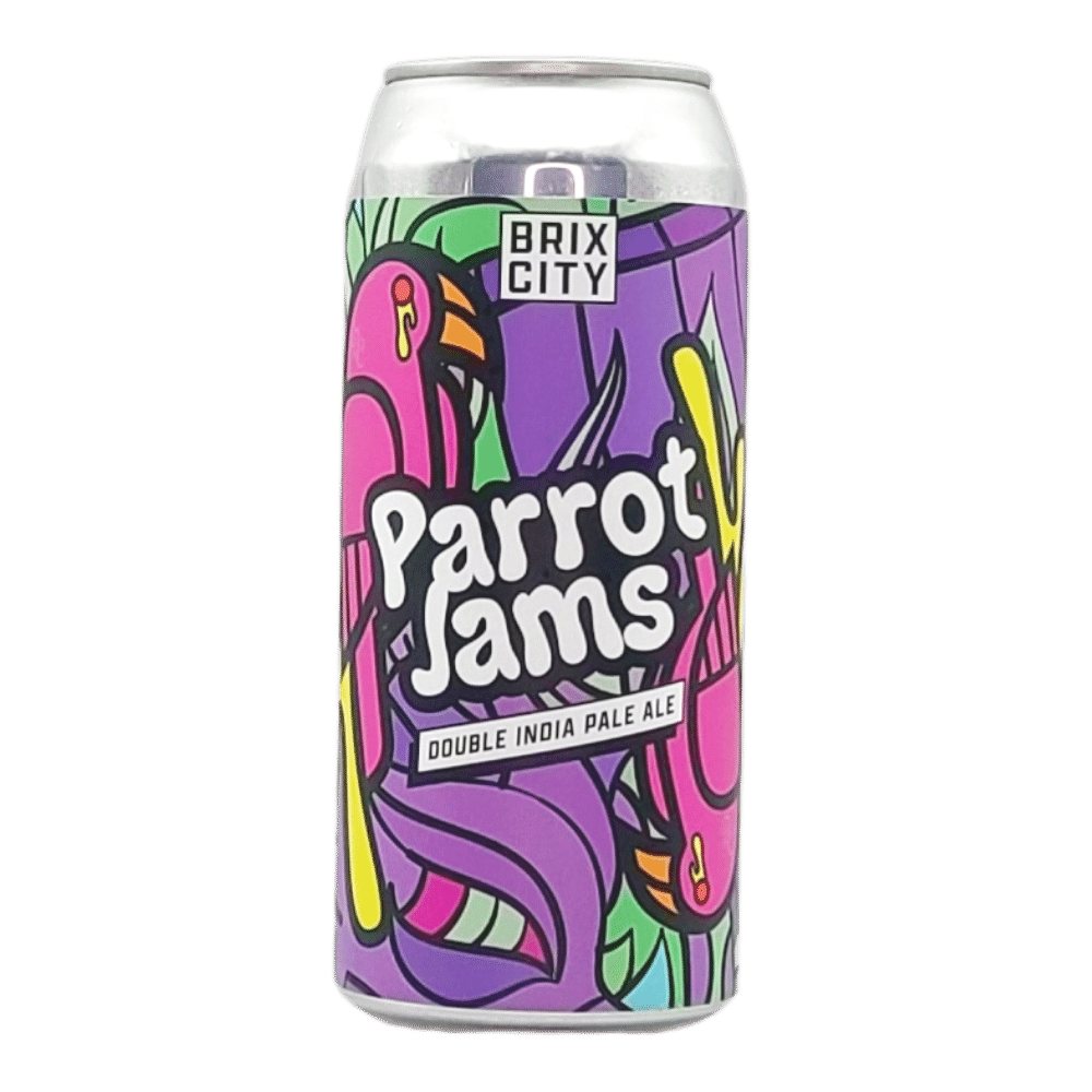 Parrot Jams Double IPA by Brix City Brewing, beer label