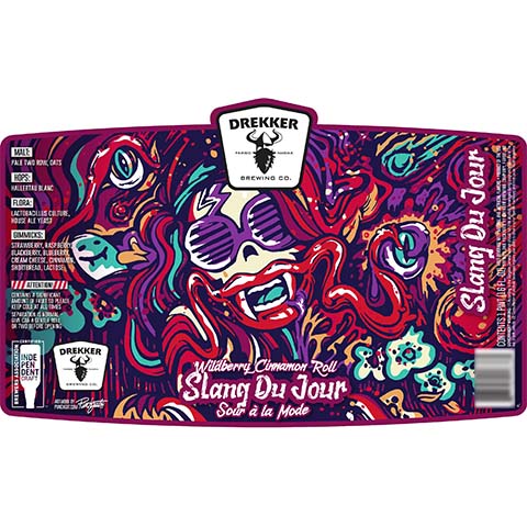 Drekker Wildberry Cinnamon Roll Slang Du Jour Sour by Drekker Brewing Company, beer label