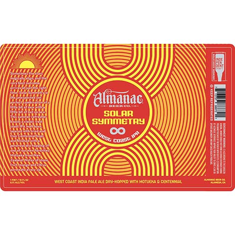 Almanac Solar Symmetry West Coast IPA by Almanac Beer Company, beer label