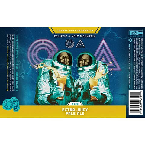Ecliptic/Holy Mountain Extra Juicy Pale Ale 2022 by Ecliptic Brewing, beer label