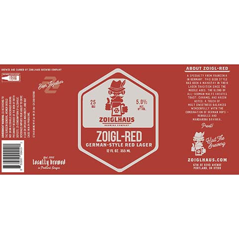 Zoiglhaus Zoigl-Red Lager by Zoiglhaus Brewing Company, beer label