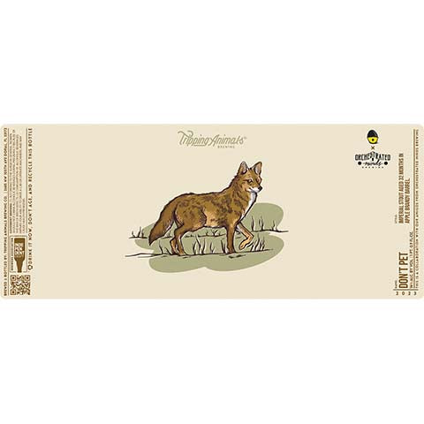 Tripping Animals Don't Pet Imperial Stout by Tripping Animals Brewing Co., beer label