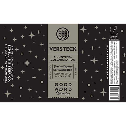 Schilling Versteck Black Lager by Schilling Beer Co, beer label
