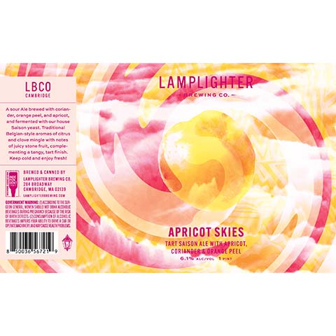 Lamplighter Apricot Skies Tart Saison Ale by Lamplighter Brewing Co., beer label