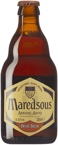 Maredsous Brune by Duvel Moortgat, beer label