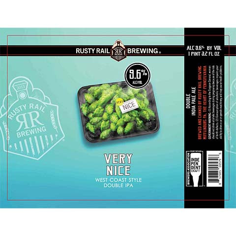 Rusty Rail Very Nice DIPA by Rusty Rail Brewing, beer label