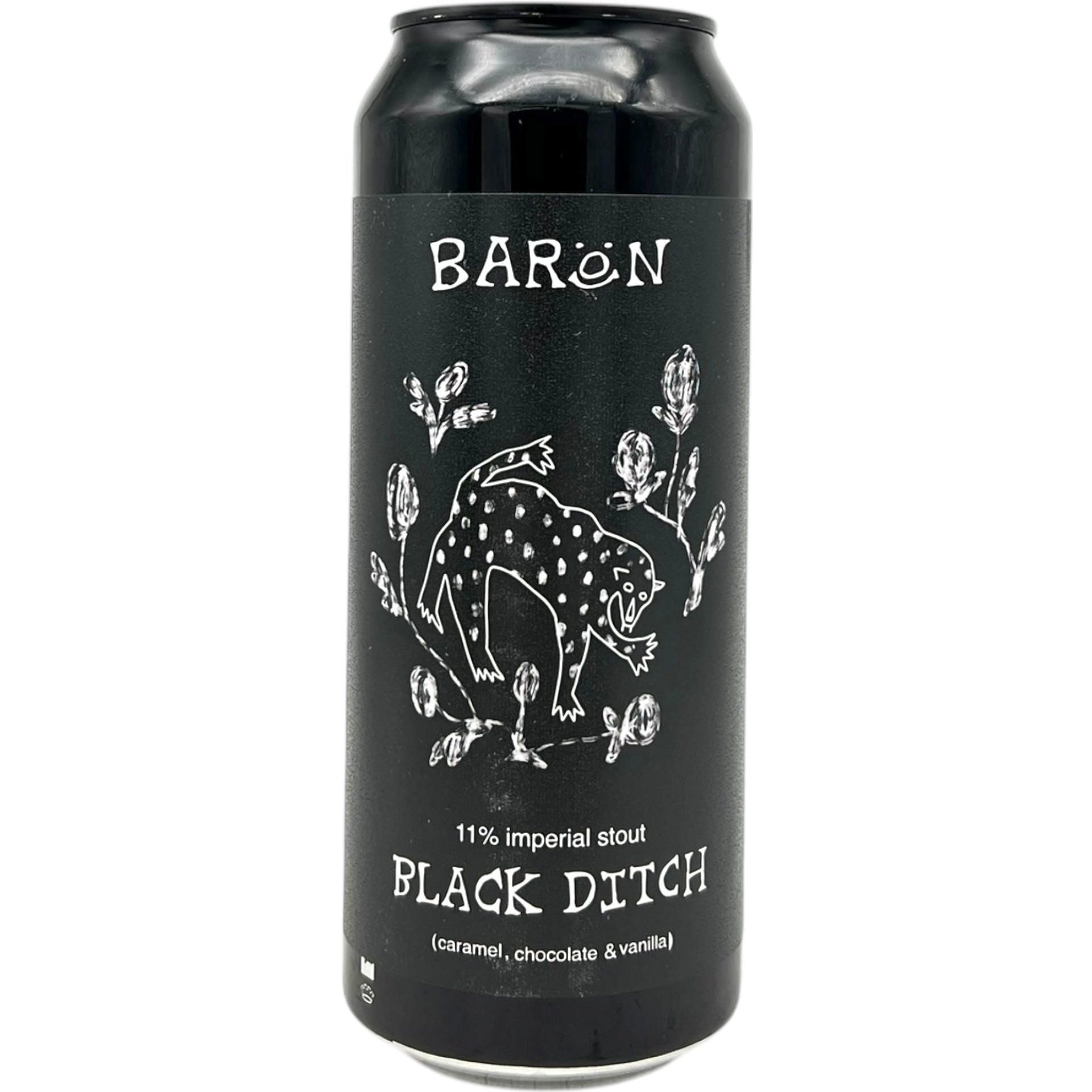 Baron Black Ditch by Baron Brewing, beer label