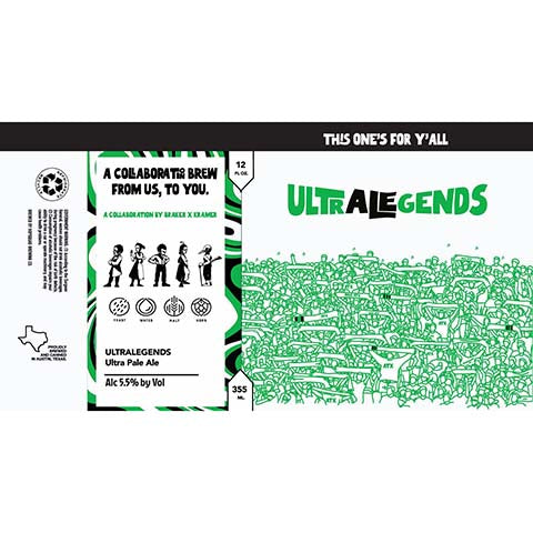 UltrALEgends Ultra Pale Ale by Hopsquad Brewing Co., beer label