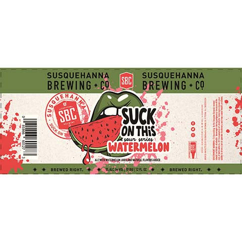 Susquehanna Suck On This Sour Series Watermelon by Susquehanna Brewing Co, beer label